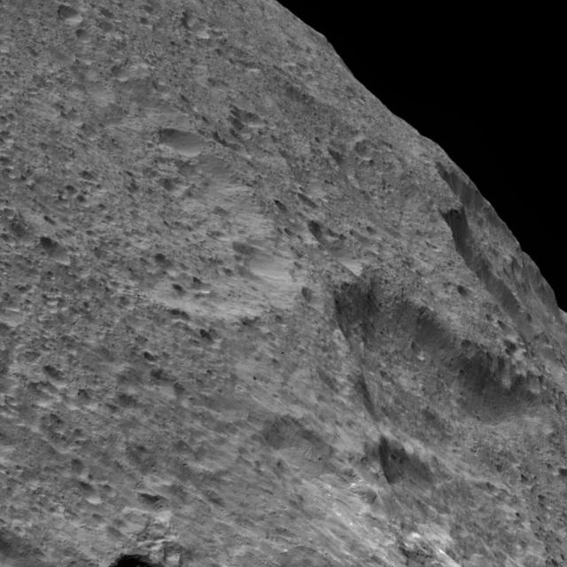 NASA Dawn spacecraft captured this view of a region in the mid-southern latitudes of Ceres. The largest crater in the scene is Fluusa. Fluusa has a densely cratered floor and therefore is interpreted as an old impact feature.