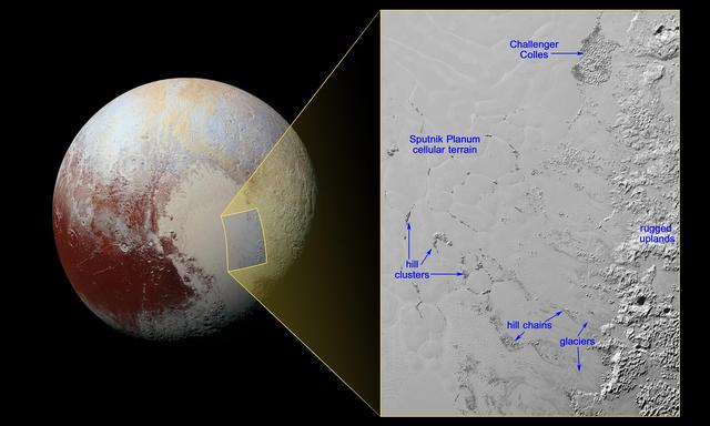 NASA image: Pluto Mysterious, Floating Hills