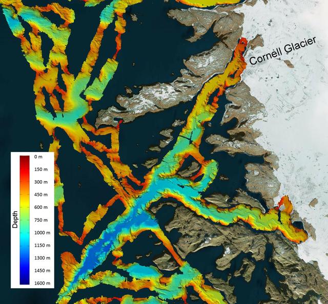 NASA image: NASA OMG Mission Maps Sea Floor Depth off Greenland Coast
