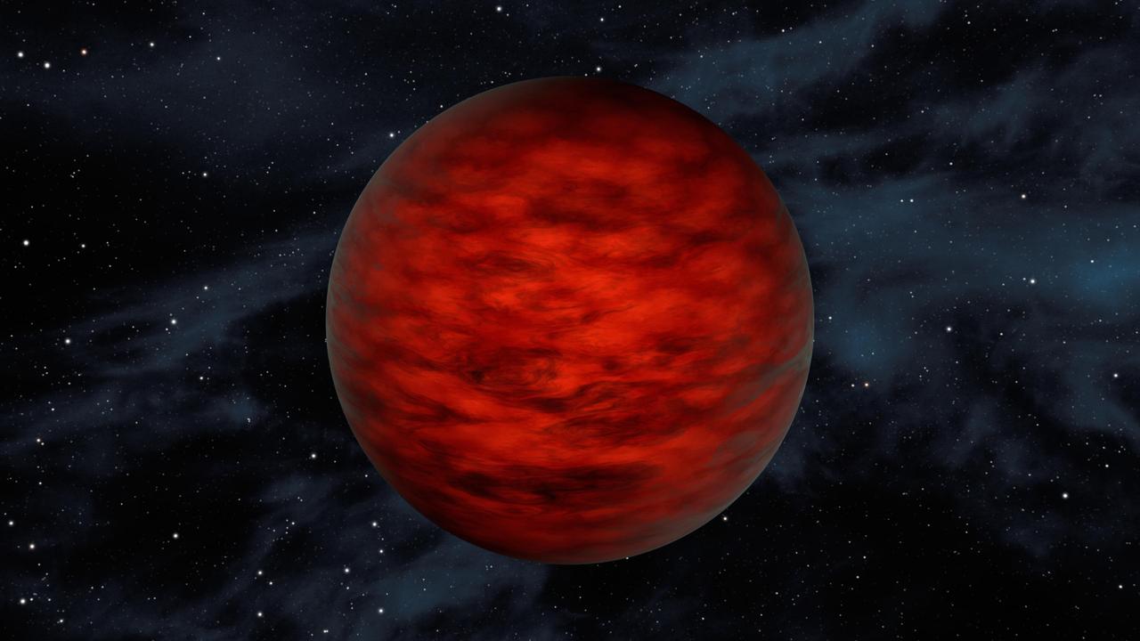 A young, free-floating world sits alone in space in this illustration. The object, called WISEA J114724.10-204021.3, is thought to be an exceptionally low-mass brown dwarf.