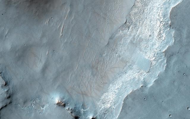 NASA image: Bedrock Exposures on the Floor of Bakhuysen Crater