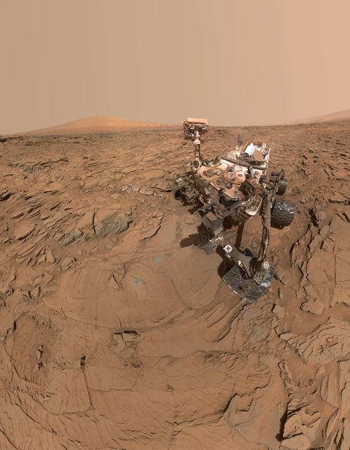 NASA image: Curiosity Self-Portrait at Okoruso Drill Hole
