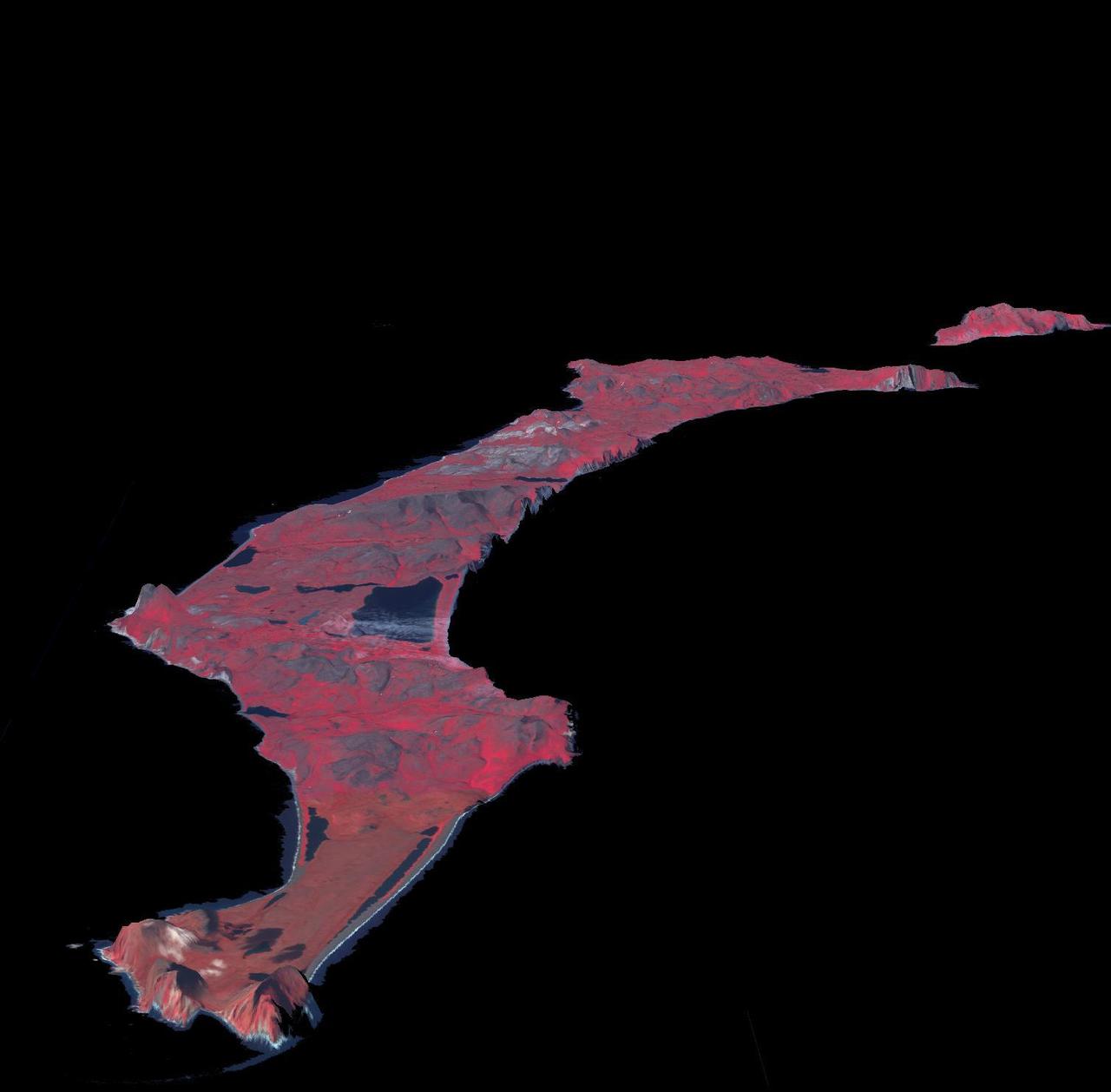 This image from NASA Terra spacecraft shows St. Matthew Island, a remote island in the Bering Sea in Alaska.