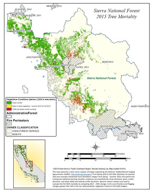 NASA image: California Drought Effects on Sierra Trees Mapped by NASA