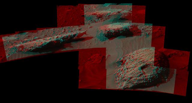 Breccia-Conglomerate Rocks on Lower Mount Sharp, Mars Stereo