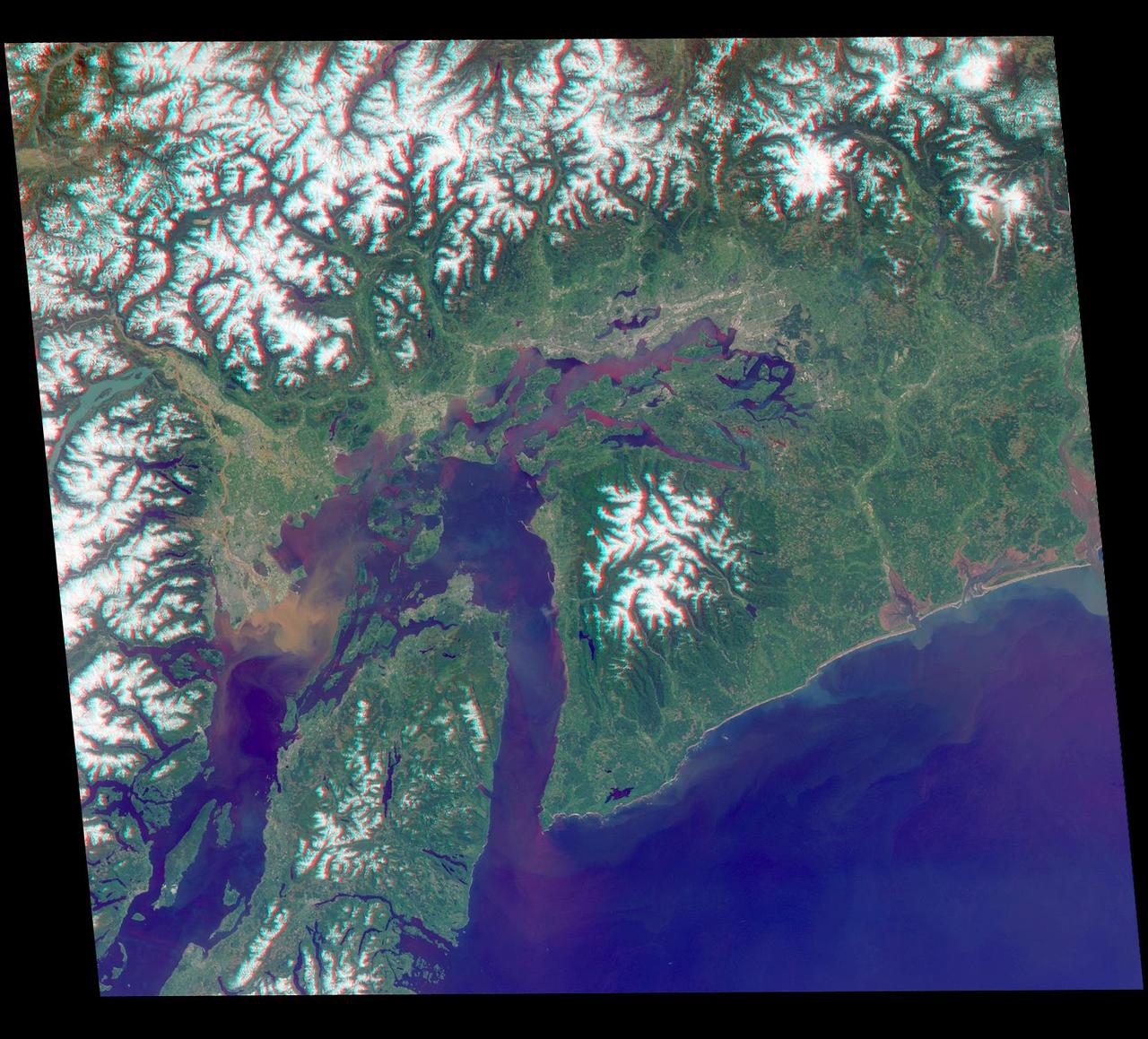 Just in time for the U.S. National Park Service's Centennial celebration on Aug. 25, NASA's Multiangle Imaging SpectroRadiometer (MISR) instrument aboard NASA's Terra satellite is releasing four new anaglyphs that showcase 33 of our nation's national parks, monuments, historical sites and recreation areas in glorious 3D.  Shown in the annotated image are Lewis and Clark National Historic Park, Mt. Rainier National Park, Olympic National Park, Ebey's Landing National Historical Reserve, San Juan Island National Historic Park, North Cascades National Park, Lake Chelan National Recreation Area, and Ross Lake National Recreation Area (also Mt. St. Helens National Volcanic Monument, administered by the U.S. Forest Service)  MISR views Earth with nine cameras pointed at different angles, giving it the unique capability to produce anaglyphs, stereoscopic images that allow the viewer to experience the landscape in three dimensions. The anaglyphs were made by combining data from MISR's vertical-viewing and 46-degree forward-pointing camera. You will need red-blue glasses in order to experience the 3D effect; ensure you place the red lens over your left eye. The images have been rotated so that north is to the left in order to enable 3D viewing because the Terra satellite flies from north to south. All of the images are 235 miles (378 kilometers) from west to east.  These data were acquired May 12, 2012, Orbit 65960.   http://photojournal.jpl.nasa.gov/catalog/PIA20891