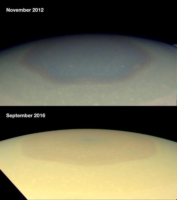 NASA image: Changing Colors in Saturn North