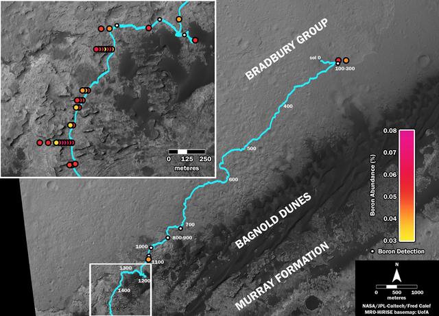 NASA image: Where Boron? Mars Rover Detects It