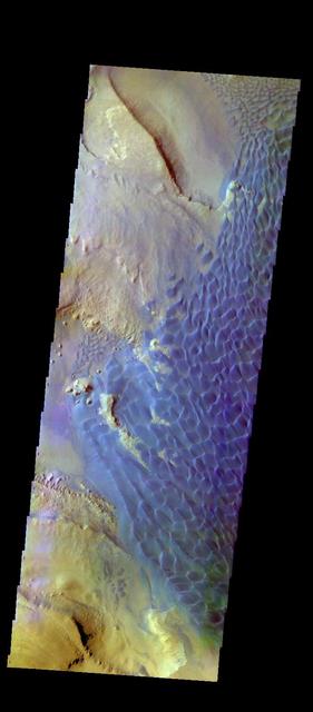 NASA image: Rabe Crater Dunes - False Color