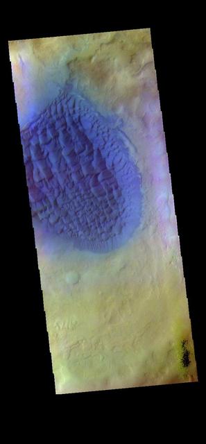 NASA image: Matara Crater Dunes - False Color