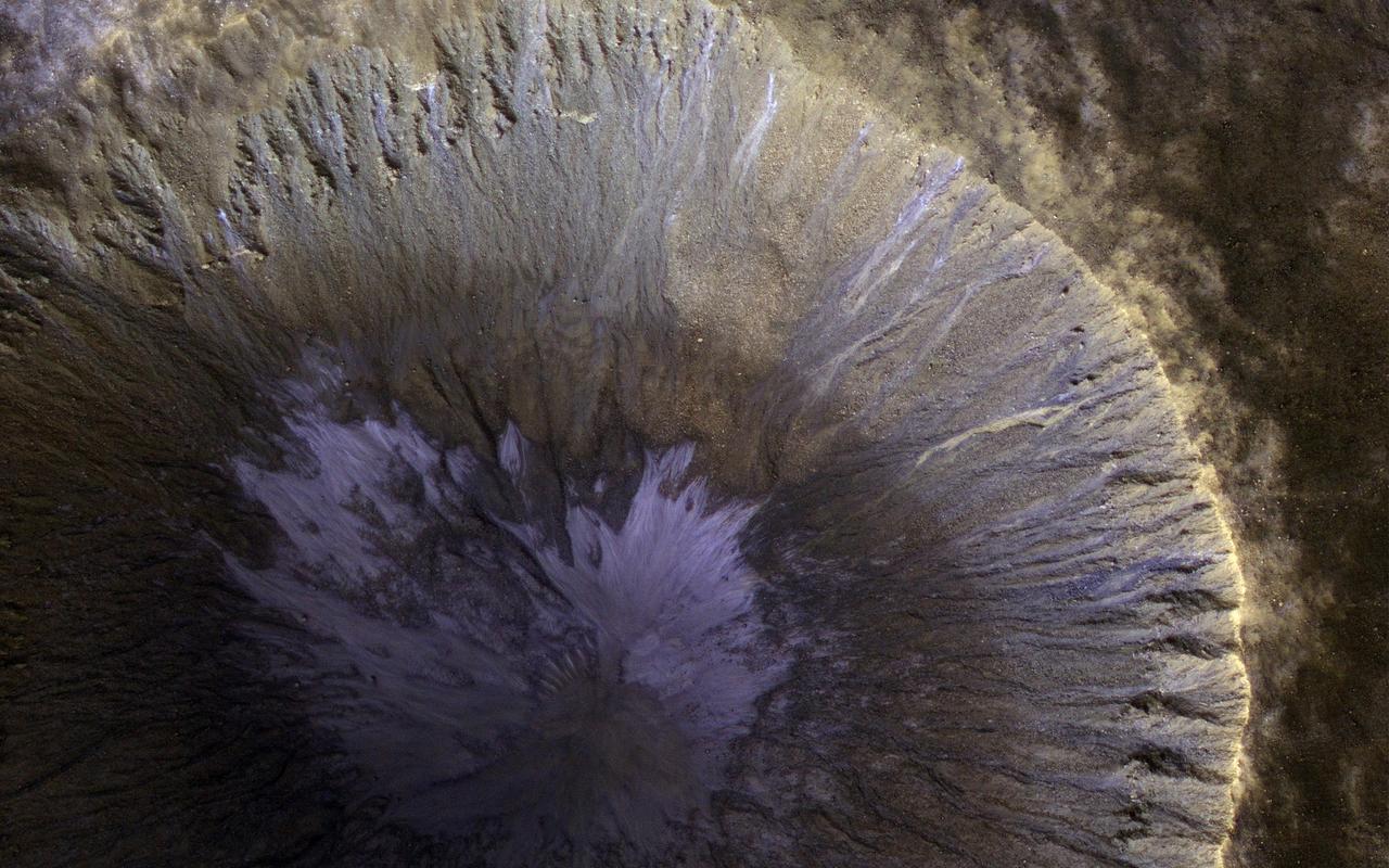 This image from NASA's Mars Reconnaissance Orbiter (MRO) shows the location with the most impressive known gully activity in Mars' northern hemisphere. Gullies are active in the winter due to carbon dioxide frost, but northern winters are shorter and warmer than southern winters, so there is less frost and less gully activity..  https://photojournal.jpl.nasa.gov/catalog/PIA21593