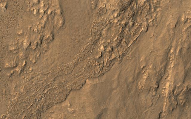 NASA image: Flow on the Rim of Tooting Crater
