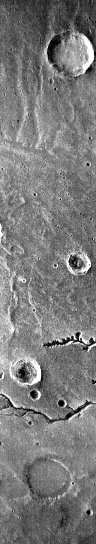 NASA's 2001 Mars Odyssey spies what looks like someone smiling back at the spacecraft.  Orbit Number: 56966 Latitude: -26.7035 Longitude: 314.5 Instrument: IR Captured: 2014-10-17 07:05  https://photojournal.jpl.nasa.gov/catalog/PIA21689