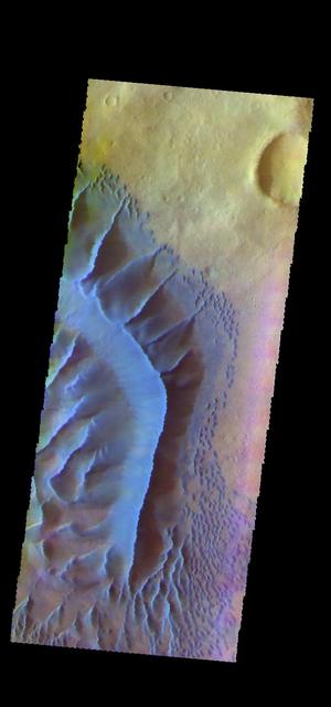 NASA image: Russell Crater Dunes - False Color