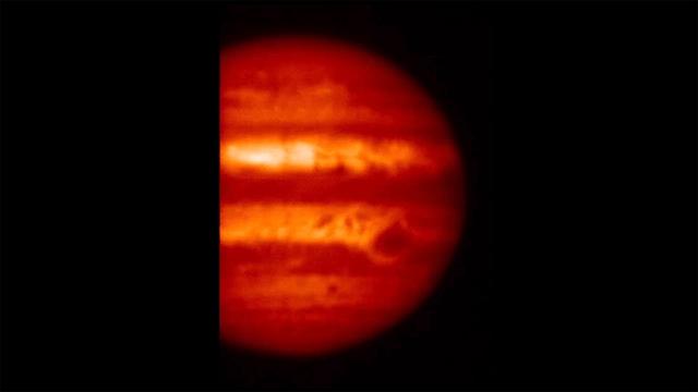 This video shows Jupiter as revealed by a powerful telescope and a mid-infrared filter sensitive to the giant planet's tropospheric temperatures and cloud thickness. It combines observations made on Jan. 14, 2017, using the Subaru Telescope in Hawaii. The filter used admits infrared light centered on a wavelength of 8.8 microns. The video includes interpolated frames for smoother apparent motion. The instrument used to take this image is Cooled Mid-Infrared Camera and Spectrometer (COMICS) of the National Astronomical Observatory of Japan's Subaru Telescope on the Maunakea volcano. Animations are available at https://photojournal.jpl.nasa.gov/catalog/PIA21715