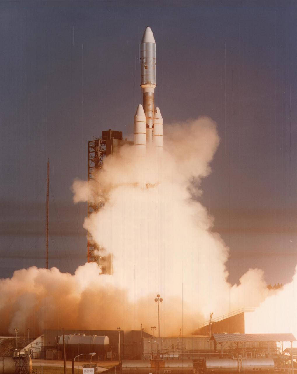 NASA's Voyager 1 spacecraft launched atop its Titan/Centaur-6 launch vehicle from the Kennedy Space Center Launch Complex in Florida on September 5, 1977, at 8:56 a.m. local time.  https://photojournal.jpl.nasa.gov/catalog/PIA21747