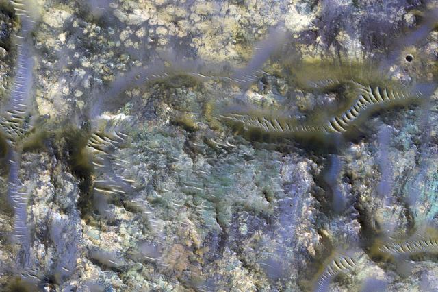 NASA image: Mars and the Amazing Technicolor Ejecta Blanket