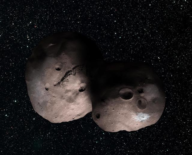 NASA image: A Kuiper Belt Pair? Artist's Concept of 2014 MU69 as a Binary Object