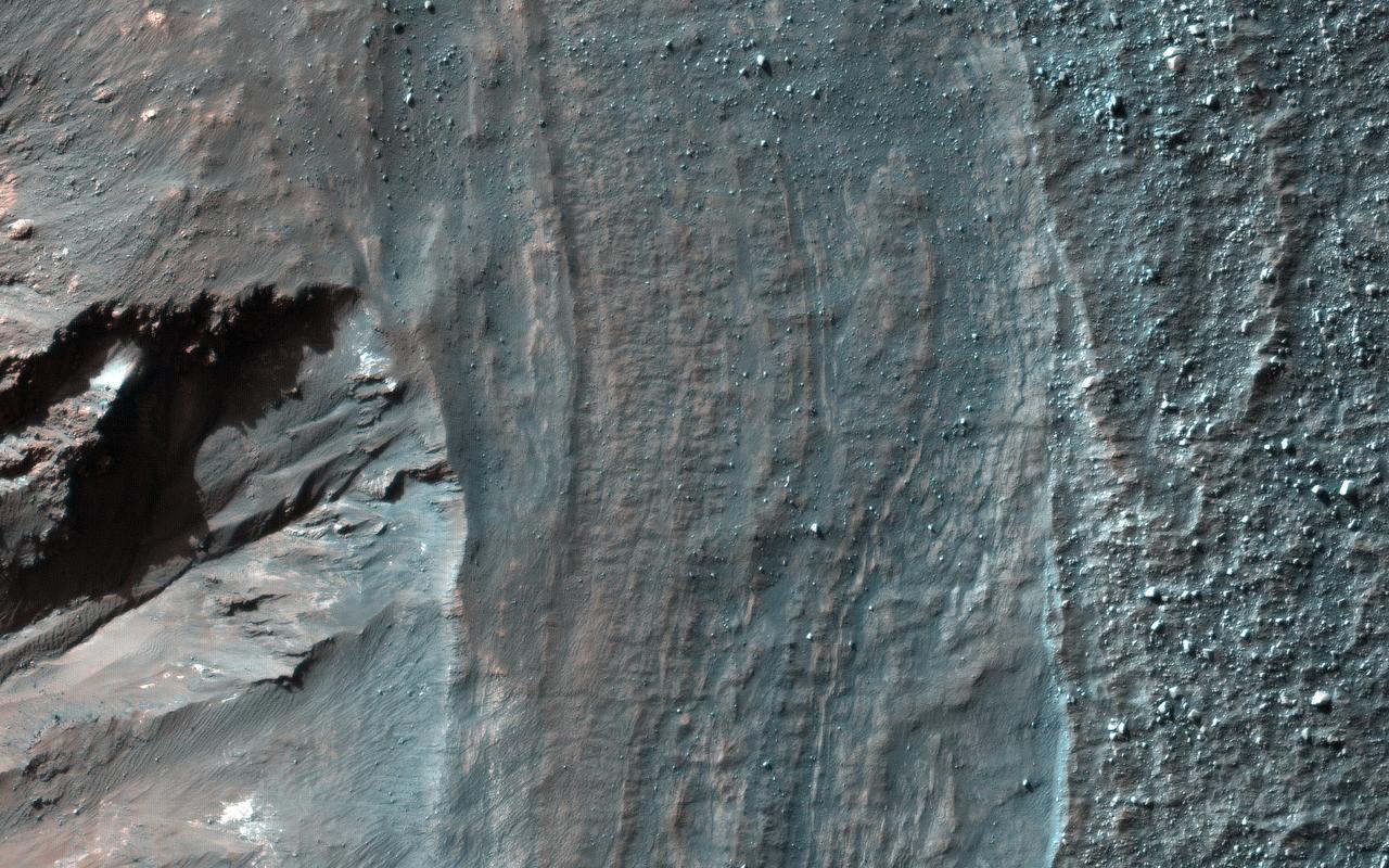 Crater Rim Layers, Rubble, and Gullies