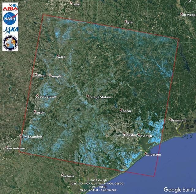 NASA image: Extent of Texas Flooding Shown in New NASA Map