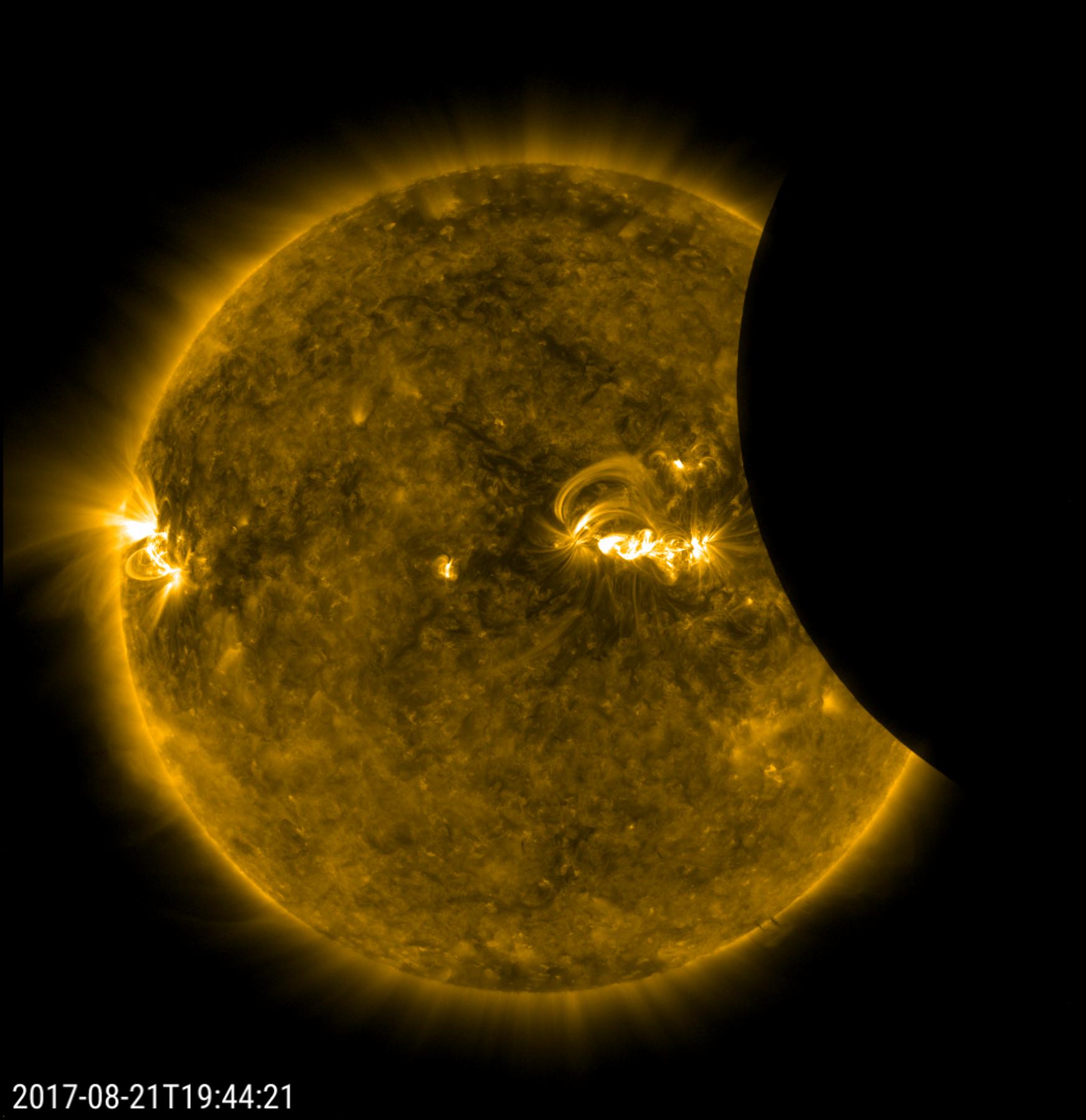 NASA's Solar Dynamics Observatory observed a partial eclipse that at its peak covered only about 14 per cent of the sun on Aug. 21, 2017.