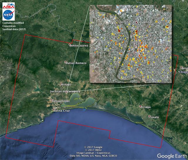 NASA image: Satellite Radar Detects Damage from Sept. 2017 Chiapas, Mexico Quake