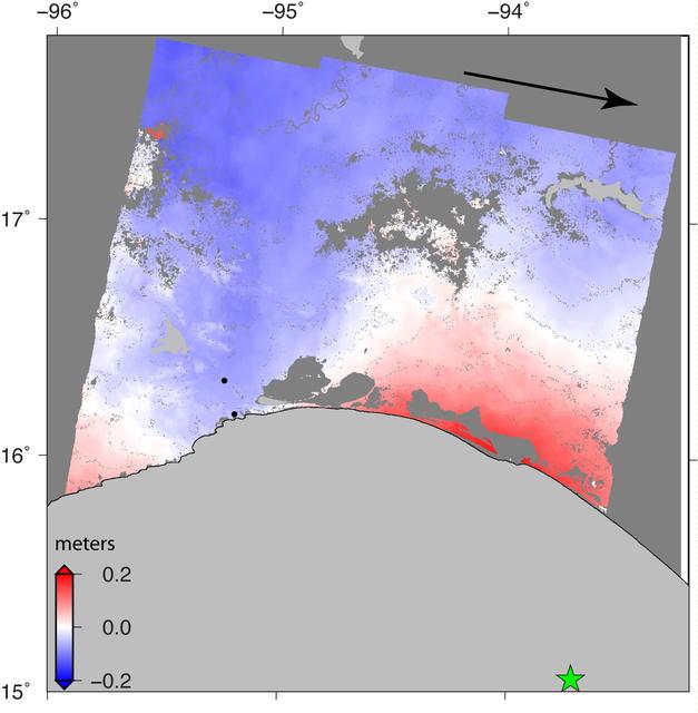 Sentinel-1 Radar Shows Ground Motion From Sept. 2017 Oaxaca-Chiapas, Mexico Quake