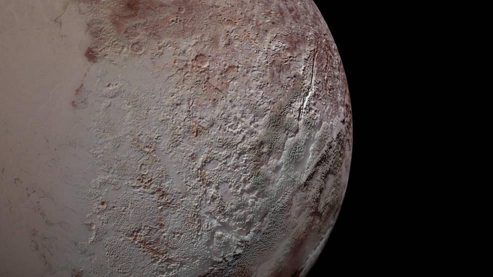 Pluto's bladed terrain as seen from NASA's New Horizons during its July 2015 flyby.  https://photojournal.jpl.nasa.gov/catalog/PIA21965
