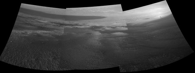 NASA image: Opportunity's View Downhill Catches Martian Shadows
