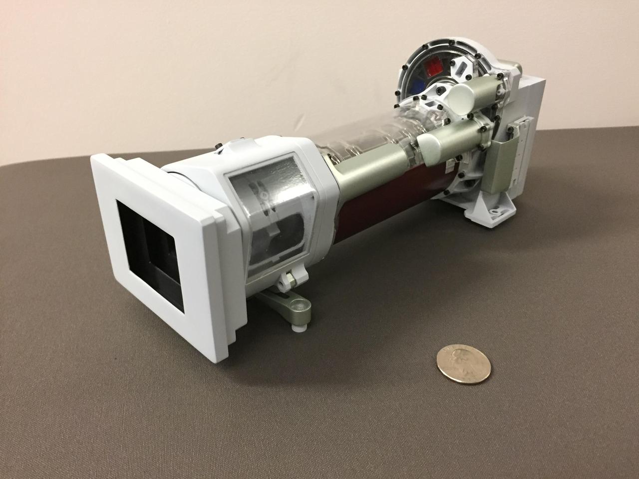 This image shows a 3-D printed model of Mastcam-Z, one of the science cameras on NASA's Mars 2020 rover. Mastcam-Z will include a 3:1 zoom lens.  https://photojournal.jpl.nasa.gov/catalog/PIA22101