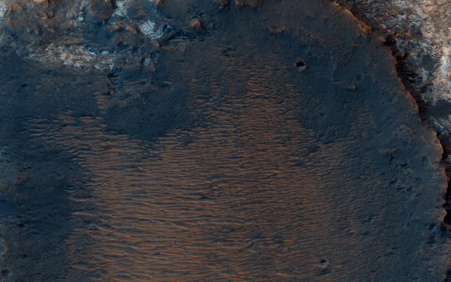 An Inverted Crater West of Mawrth Vallis