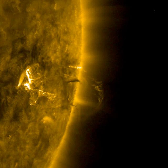 NASA image: Small Flare and a Coronal Mass Ejection