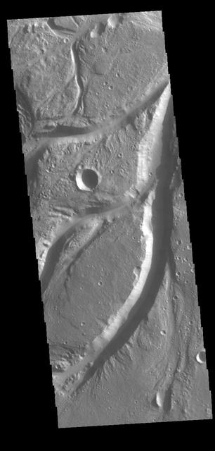 Osuga Valles is a complex set of channels located near Eos Chasma. Orbit Number: 71243 Latitude: -15.2123 Longitude: 321.617 Instrument: VIS Captured: 2018-01-05 06:57 https://photojournal.jpl.nasa.gov/catalog/PIA22372
