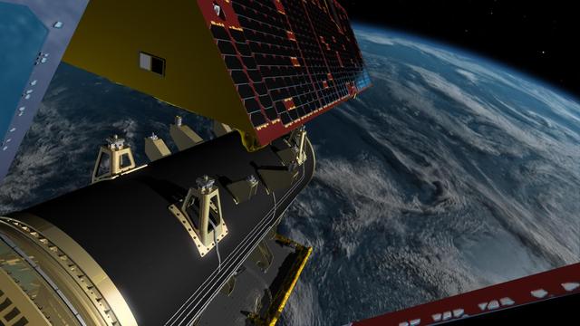 NASA image: GRACE Follow-On Satellites Separating from Spacecraft (Artist's Concept)