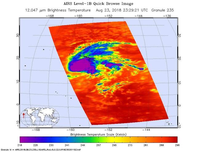 NASA image: Hurricane Lane as Viewed by NASA's AIRS Instrument