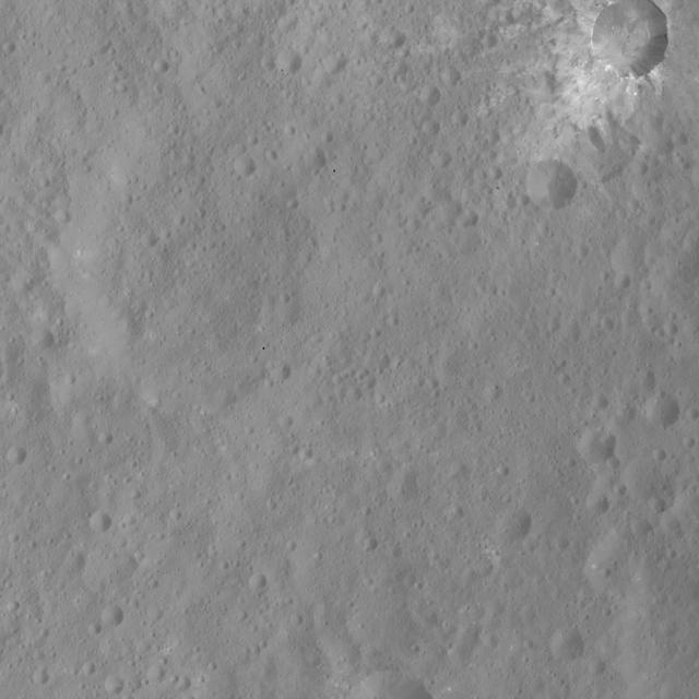 This image of Xevioso Crater was obtained by NASA's Dawn spacecraft on May 16, 2018 from an altitude of about 470 miles (760 kilometers). The center of Xevioso Crater is located at about 0.7 degrees south in latitude and 310.6 degrees east in longitude. https://photojournal.jpl.nasa.gov/catalog/PIA22515