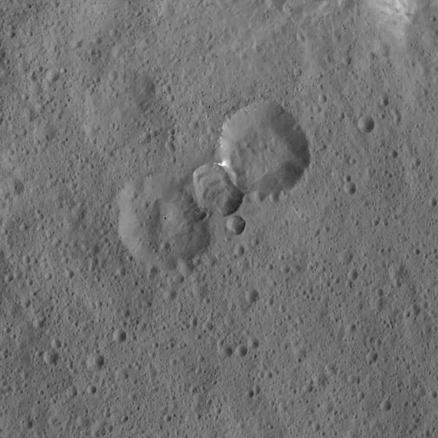 This image was obtained by NASA's Dawn spacecraft on May 30, 2018 from an altitude of about 465 miles (750 kilometers). The center of this picture is located at about 3 degrees south in latitude and 11 degrees east in longitude. https://photojournal.jpl.nasa.gov/catalog/PIA22517