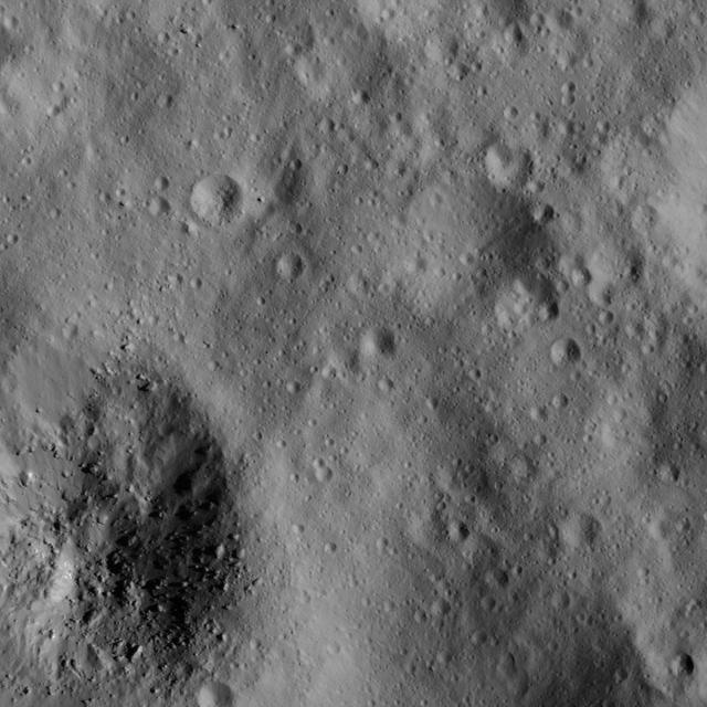 This image of a small boulder on Ceres was obtained by NASA's Dawn spacecraft on June 10, 2018 from an altitude of about 24 miles (38 kilometers).  https://photojournal.jpl.nasa.gov/catalog/PIA22530