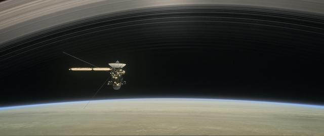NASA image: Grand Finale: Cassini in the Gap (Illustration)