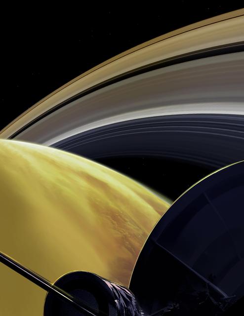 NASA image: Grand Finale: One of Cassini's Last Dives (Illustration)