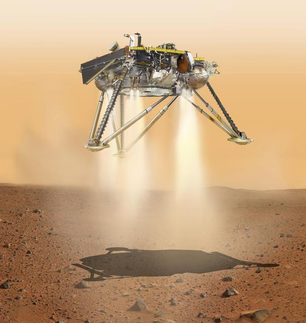 NASA image: InSight Moments Away From Landing, Underside View (Illustration)