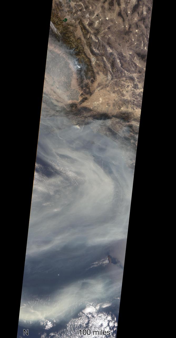 The Multi-angle Imaging SpectroRadiometer (MISR) instrument on NASA's Terra satellite took this image of the Woolsey Fire in southern California on Nov. 11, 2018. The Woolsey Fire had charred more than 90,000 acres as of Nov. 12, 2018, and was 20-percent contained at that time.  https://photojournal.jpl.nasa.gov/catalog/PIA22818