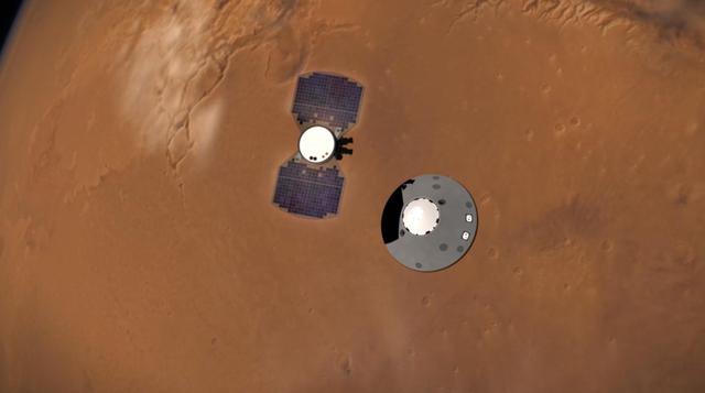 NASA image: Illustration of InSight Cruise Stage Separation