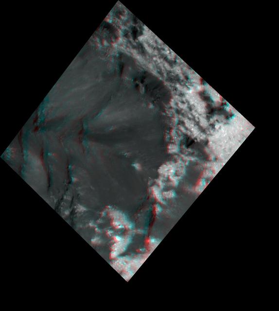 NASA image: Bright and Dark Pattern on Occator Crater's Floor (3-D)