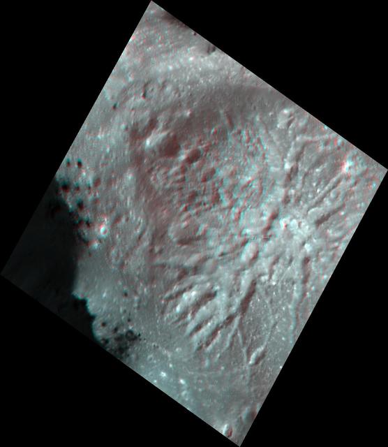 NASA image: Cerealia Facula Pit and Dome in 3-D