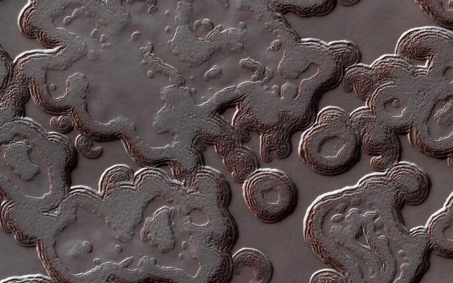 NASA image: Swiss Cheese on a Red Planet