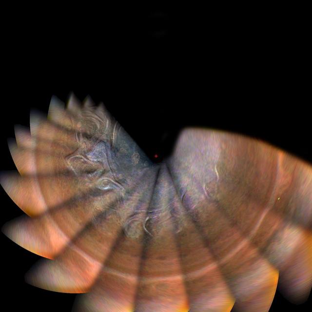 NASA image: High-Altitude Bands of Haze over Jupiter's north pole