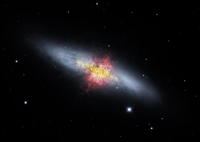 NASA image: The Cigar Galaxy's Magnetic Field