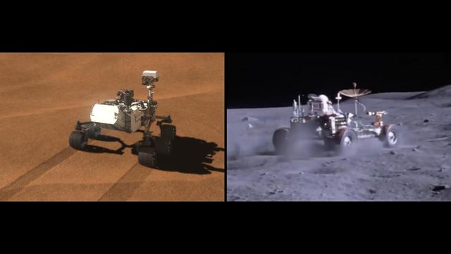 NASA image: A Mars Buggy and a Moon Buggy