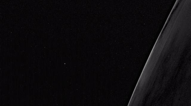 A brief laser flash at the center of the frame was part of an experiment conducted by two NASA CubeSats. In it, one small satellite used a laser to send information to the ISARA CubeSat, managed by JPL.  Movie available at https://photojournal.jpl.nasa.gov/catalog/PIA23117